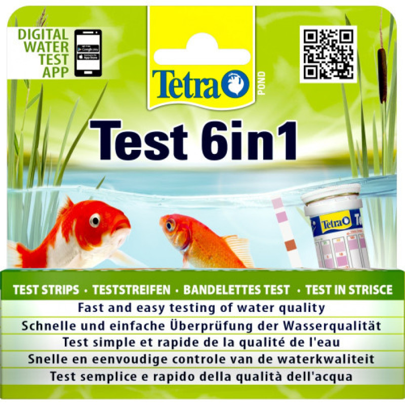 Набір індикаторних тестів Tetra Pond Test 6in1 для ставка для перевірки показників якості води 25 шт