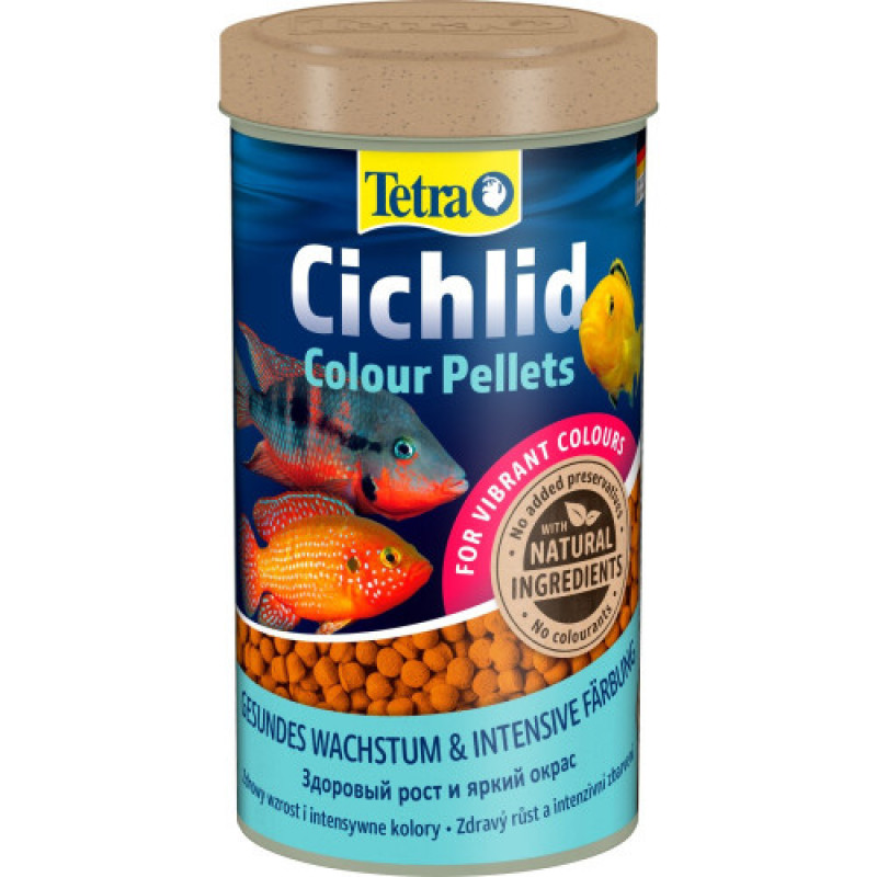 Корм Tetra Cichlid Colour для всіх цихлід для яскравості забарвлення гранули 500 мл