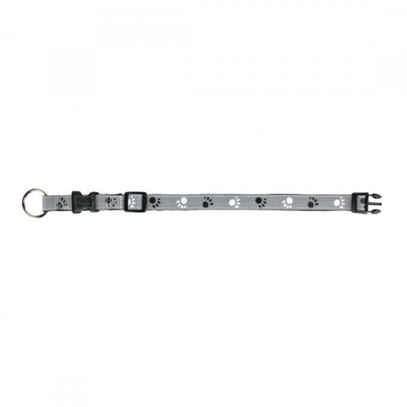 Нашийник Trixie для собак Silver Reflect з лапами світловідбиваючий сірий розмір XS-S 22-35 см/15 мм