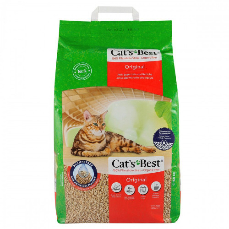 Наповнювач Cat’s Best для котячого туалету Original деревний 20 л / 8,6 кг