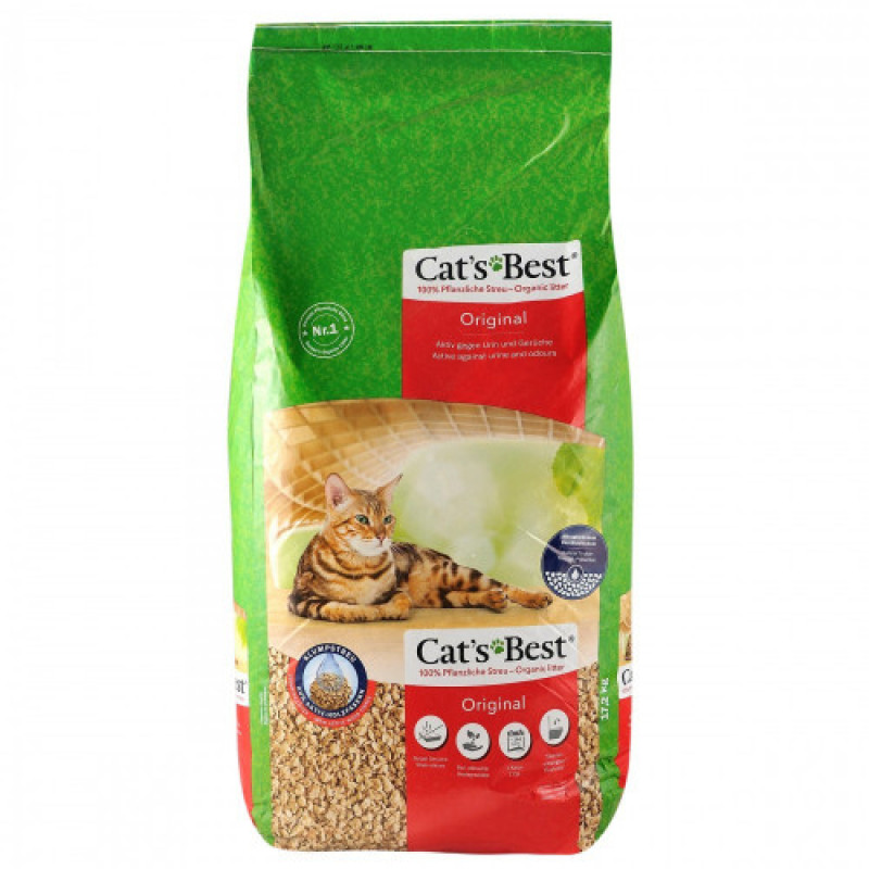 Наповнювач Cat’s Best для котячого туалету Original деревний 40 л / 17,2 кг