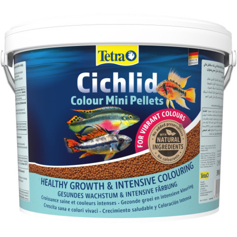 Корм Tetra Cichlid Colour Mini для невеликих цихлід для яскравості забарвлення гранули 10 л