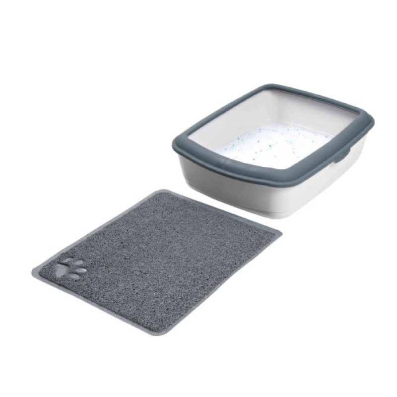 Килимок Trixie під котячий туалет сірий з лапкою 40х60 см