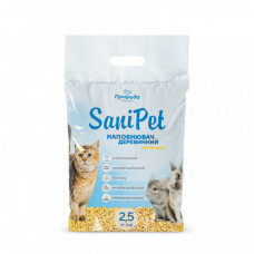 Наповнювач Природа Sani Pet Універсальний гігієнічний для котячих туалетів деревинний 2,5 кг
