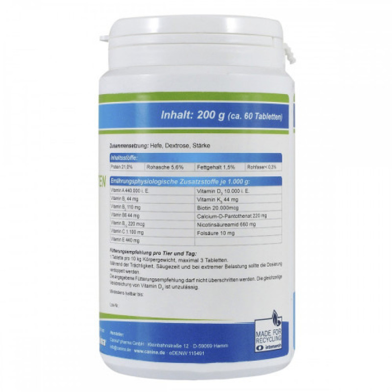 Вітамінний комплекс Canina V25 Vitamintabletten для собак 200 г 60 табл.