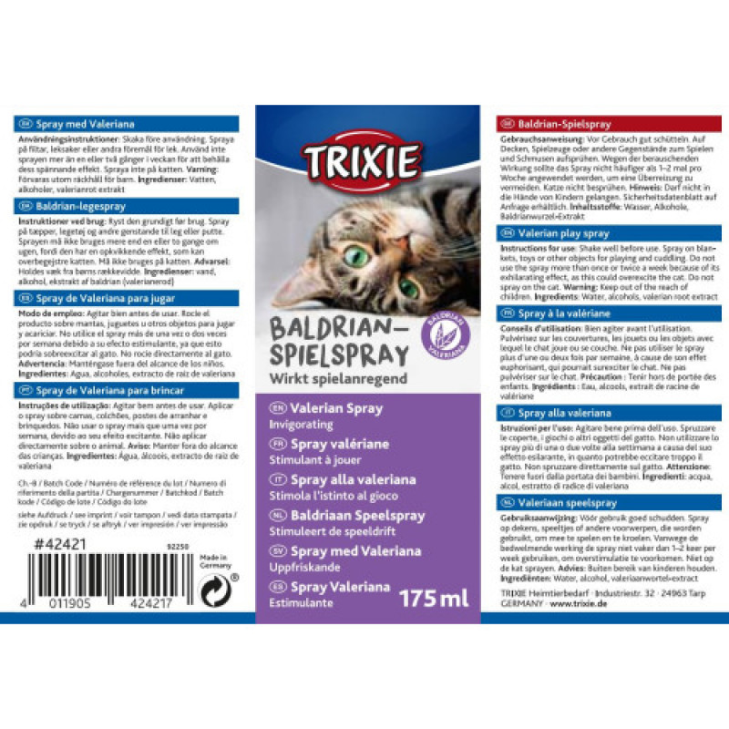 Спрей для котів Trixie з валеріаною, 175 мл