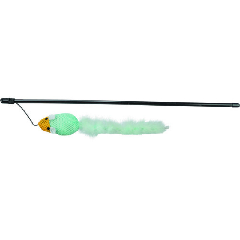 Іграшка Trixie для котів Вудочка з пташкою та пір_ями плюш/пластик 50 см