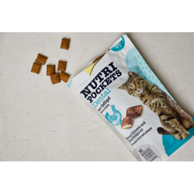 Вітамінні ласощі GimCat Nutri Pockets Dental для котів, для зубів, 60 г