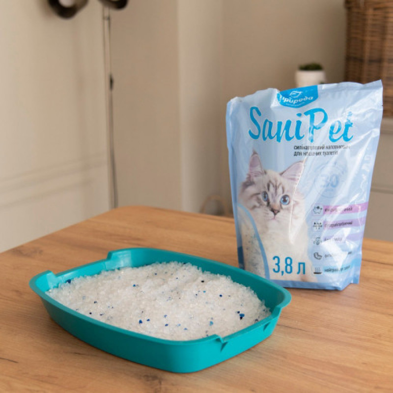 Наповнювач Природа Sani Pet для котячого туалету силікагелевий 3,8 л