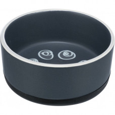 Миска Trixie для собак Jimmy чорна з лапкою на гумовій основі керамічна 750 мл 16 см