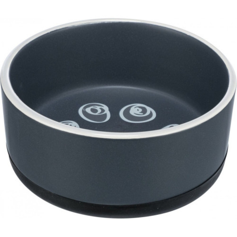 Миска Trixie для собак Jimmy чорна з лапкою на гумовій основі керамічна 750 мл 16 см