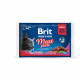 Корм вологий Brit Premium Cat Meat Plate pouches набір для котів м_ясна тарілка курка та індичка з тушкованою яловичиною та горохом 4 шт х 100 г