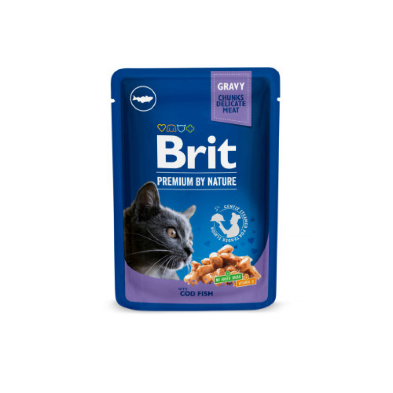 Корм вологий Brit Premium Cat Family Plate pouches набір паучів сімейна тарілка для котів асорті 4 смаки 100 г х 12 шт.