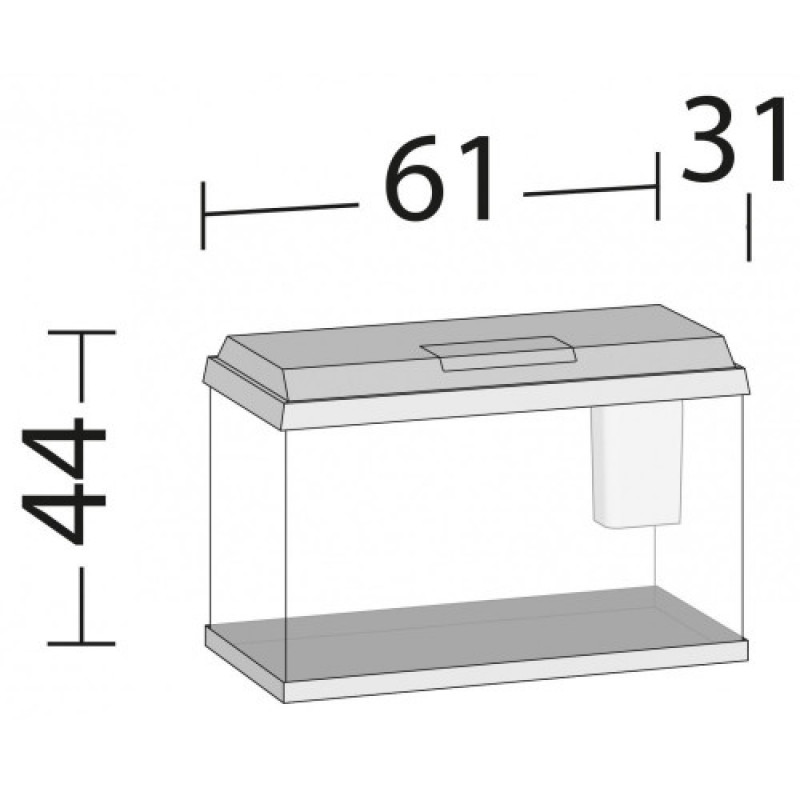 Акваріум Juwel прямий Primo 70 LED чорний 61x44x31см 70 л