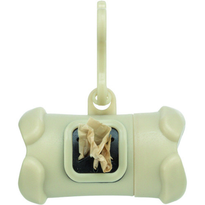 Контейнер-кісточка Trixie для збиральних пакетів пластикова з 1 рулоном пакетів для фекалій розмір М 15 шт