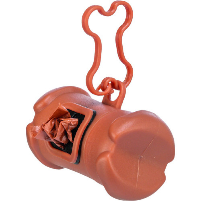 Контейнер-кісточка Trixie для збиральних пакетів пластикова з 1 рулоном пакетів для фекалій розмір М 15 шт