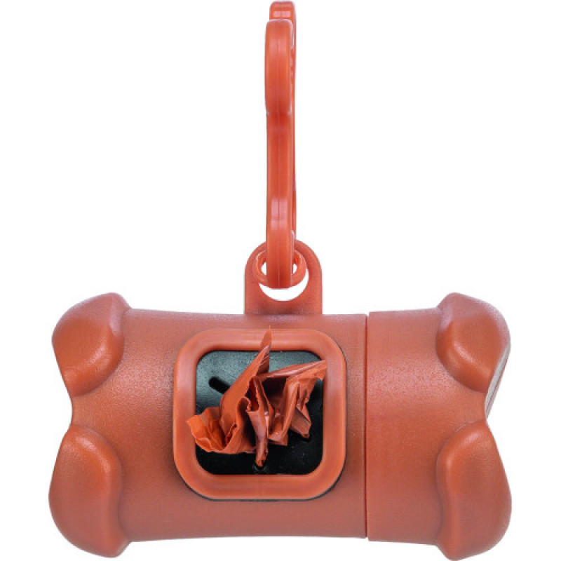 Контейнер-кісточка Trixie для збиральних пакетів пластикова з 1 рулоном пакетів для фекалій розмір М 15 шт