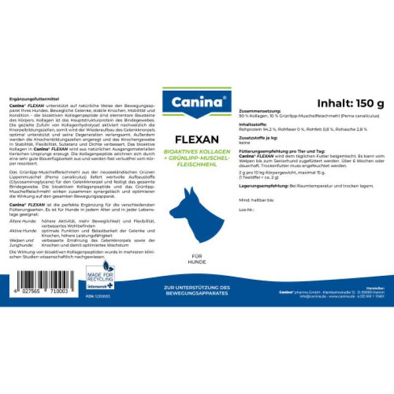 Мінеральний комплекс Canina Flexan для собак 150 г