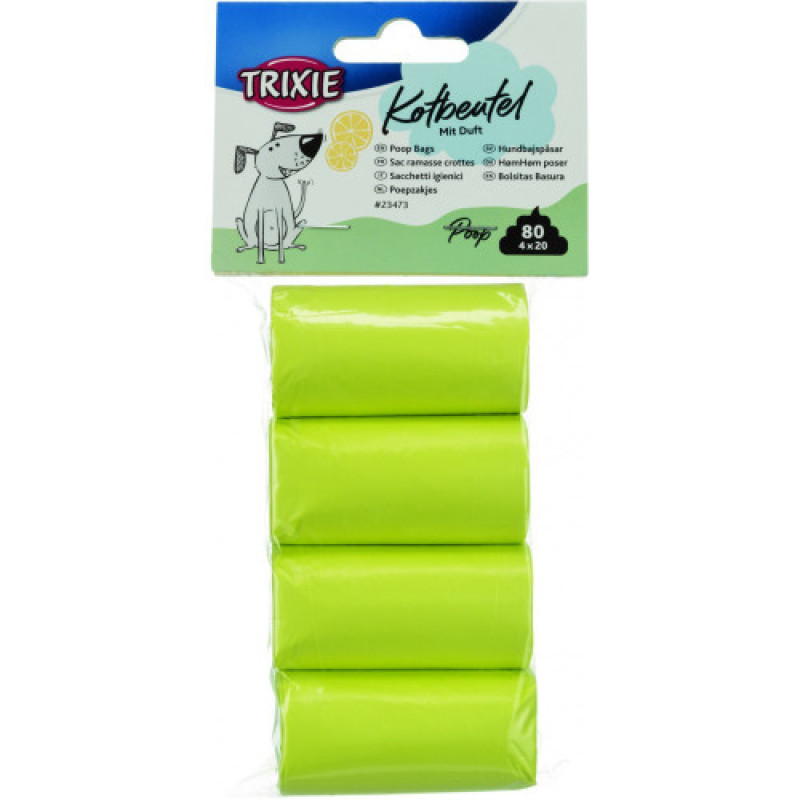 Пакети Trixie для прибирання за собаками змінні жовті M 4х20 шт/уп
