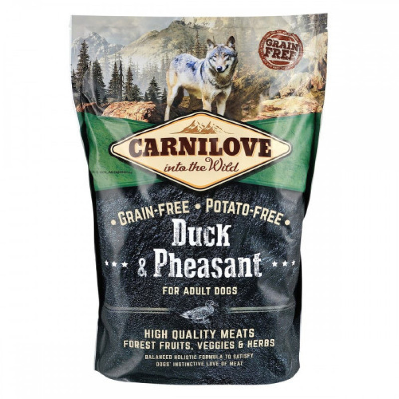 Корм сухий Carnilove Adult Duck and Pheasant для дорослих собак усіх порід з качкою та фазаном 1,5 кг