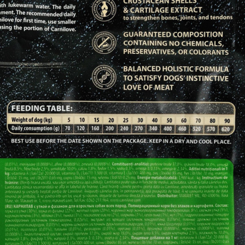 Корм сухий Carnilove Adult Duck and Pheasant для дорослих собак усіх порід з качкою та фазаном 1,5 кг