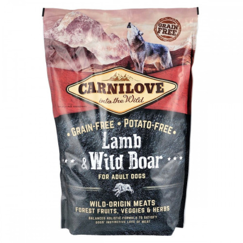 Корм сухий Carnilove Adult Lamb and Wild Boar для дорослих собак усіх порід з ягнятиною та диким кабаном 1,5 кг