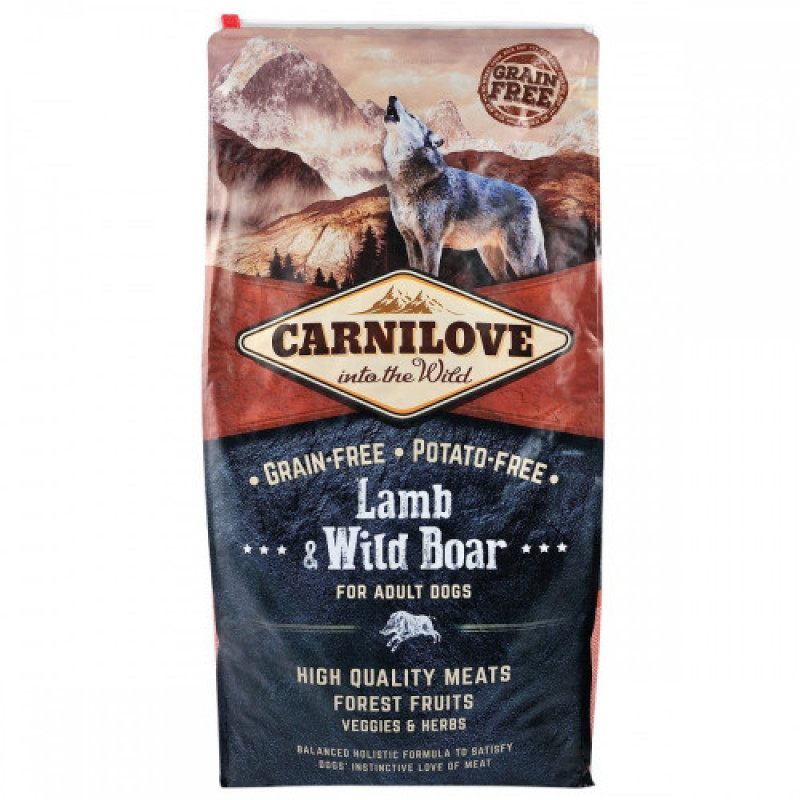 Корм сухий Carnilove Adult Lamb and Wild Boar для дорослих собак усіх порід з ягнятиною та диким кабаном 12 кг