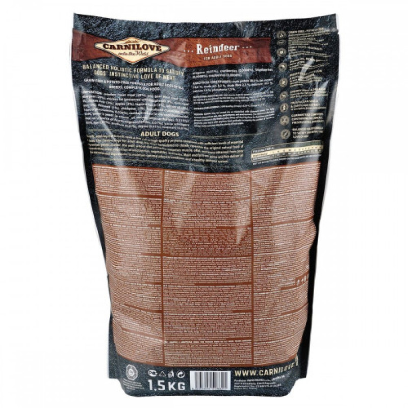 Корм сухий Carnilove Adult Raindeer для дорослих собак усіх порід з північним оленем 1,5 кг