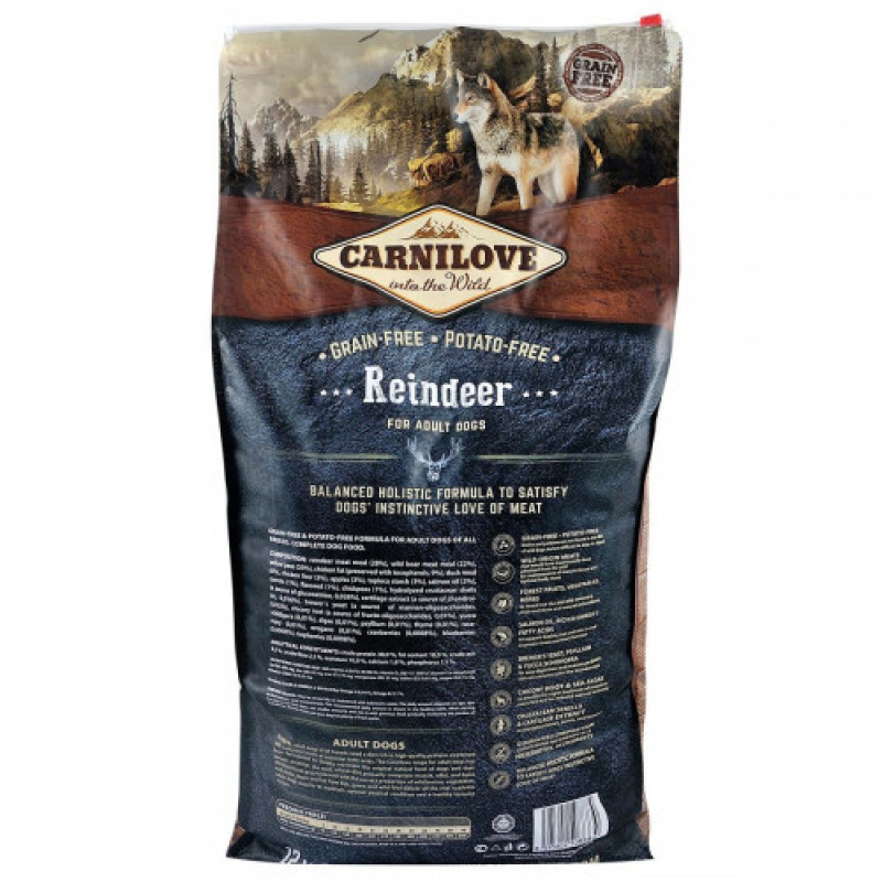 Корм сухий Carnilove Adult Raindeer для дорослих собак усіх порід з північним оленем 12 кг