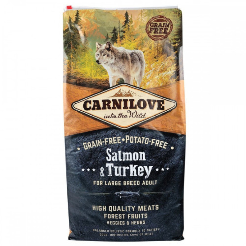 Корм сухий Carnilove Adult Large Breed Salmon and Turkey для дорослих собак великих порід вагою від 25 кг з лососем та індичкою 12 кг