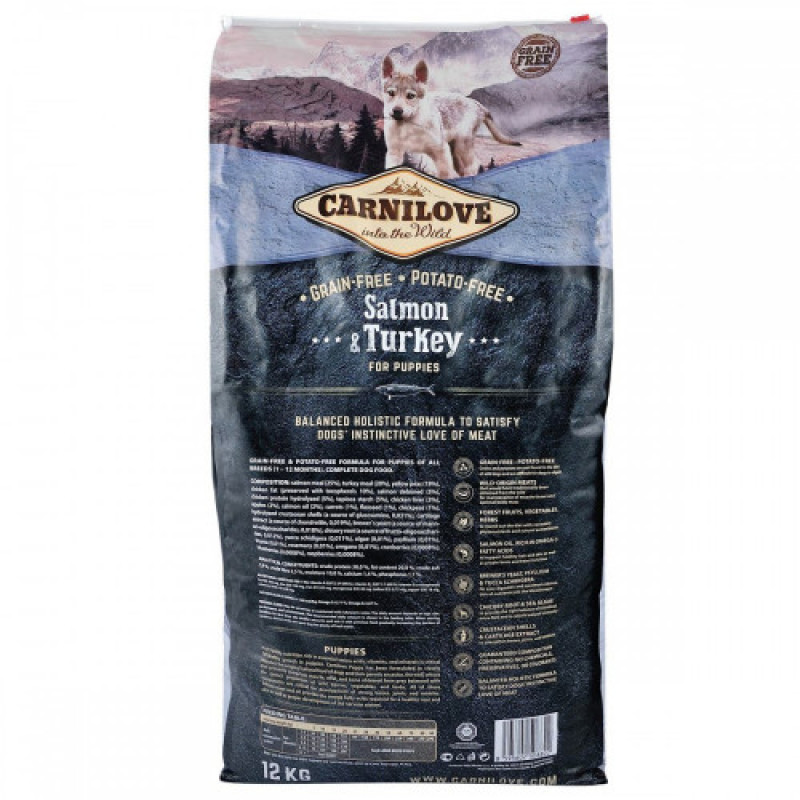 Корм сухий Carnilove Puppy Salmon and Turkey для цуценят усіх порід з лососем та індичкою 12 кг