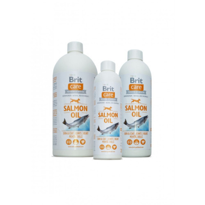 Вітаміни Brit Care лососева олія для собак для покращення стану шкіри та шерсті 1 л