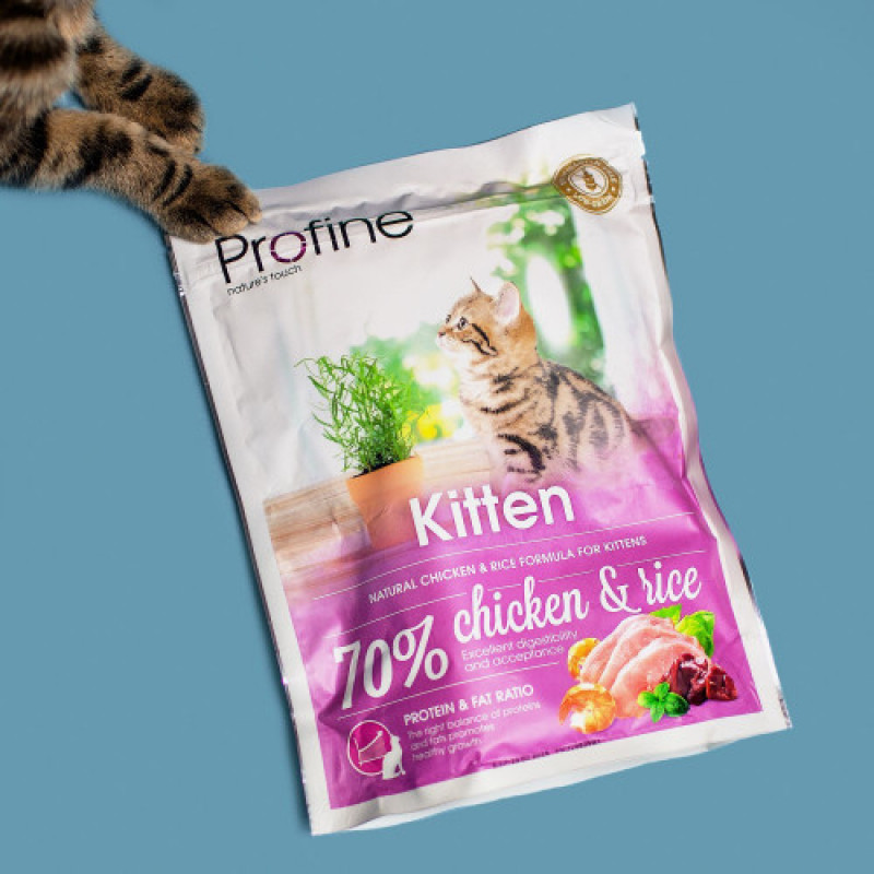 Корм сухий Profine Cat Kitten для кошенят від 1 до 12 місяців з куркою та рисом 300 г