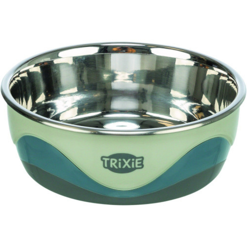 Миска Trixie для собак з силіконовими вставками металева на гумовій основі 400 мл/14 см