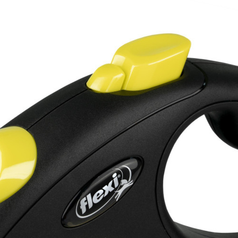 Повідець-рулетка Flexi для собак New Neon стрічка жовта розмір L 5 м/ 50 кг