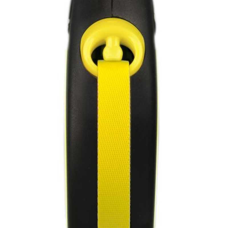 Повідець-рулетка Flexi New Neon для собак, зі стрічкою, розмір L 5 м / 25 кг (жовтий)