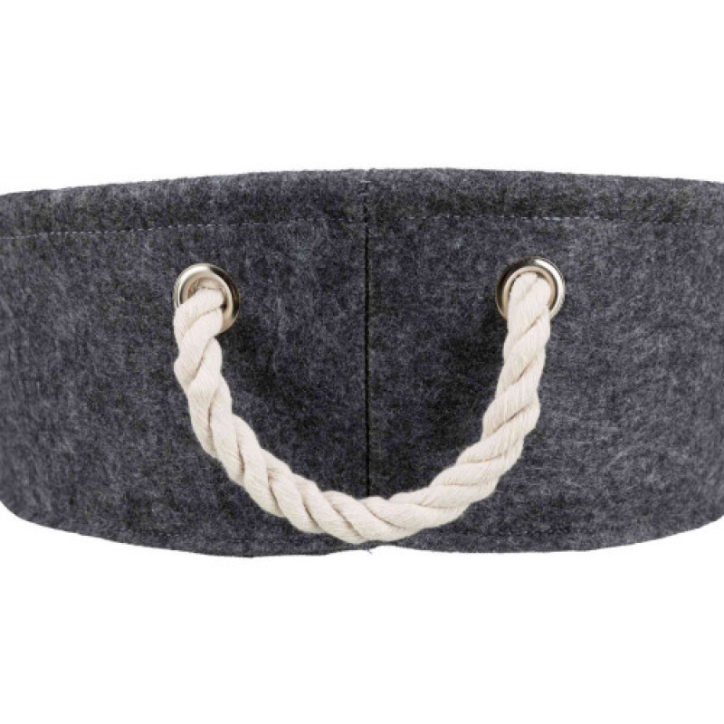 Лежак Trixie для собаки Lian з ручками та наповнювачем із флісу сірий фетр/плюш 37 см