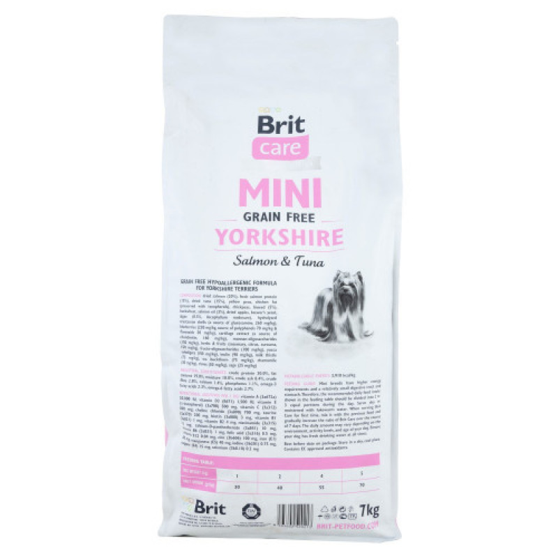 Корм сухий Brit Care Grain Free Mini Yorkshire для йоркширських тер’єрів з лососем та тунцем 7 кг