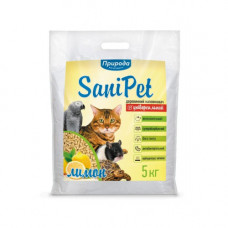 Наповнювач Природа Sani Pet Лимон гігієнічний для котячих туалетів деревинний 5 кг