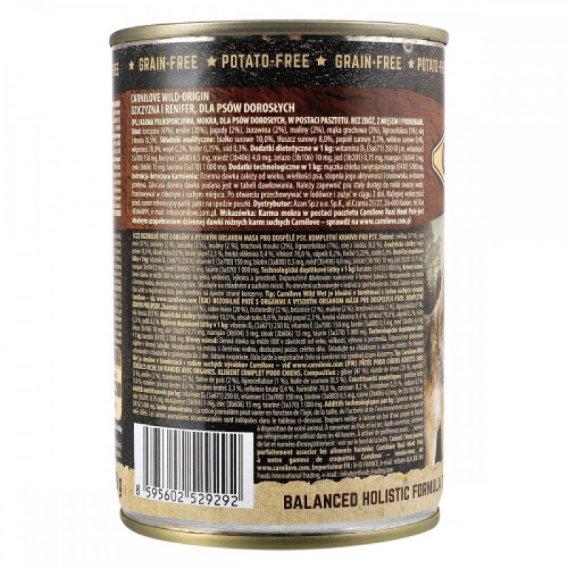 Корм вологий Carnilove Dog k консерви для собак з північним оленем 400 г