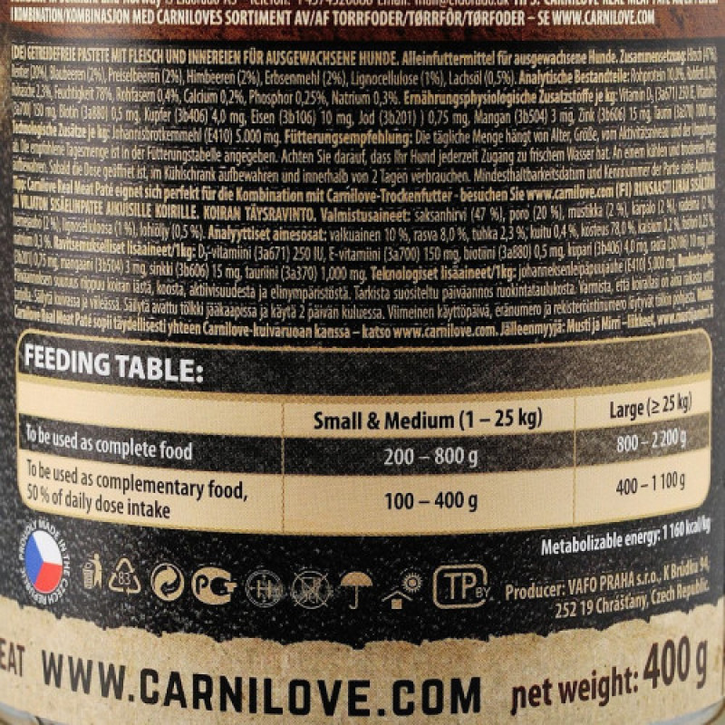 Корм вологий Carnilove Dog k консерви для собак з північним оленем 400 г