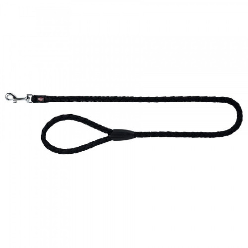 Повідець Trixie для собак Cavo чорний нейлон розмір S-М 1 м/12 мм