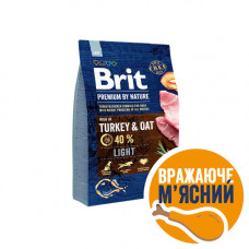 Корм сухий Brit Premium Dog Light для собак з надмірною вагою з індичкою 3 кг