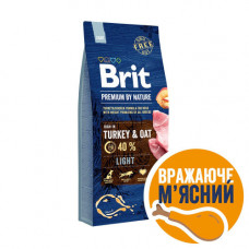 Корм сухий Brit Premium Dog Light для собак з надмірною вагою з індичкою 15 кг