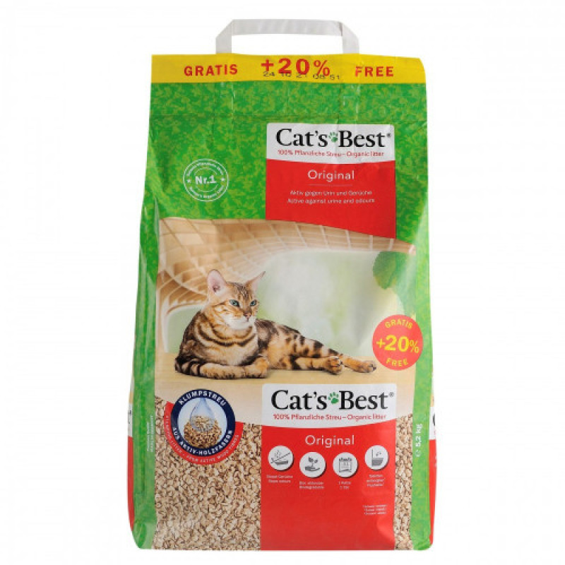 Наповнювач Cat’s Best для котячого туалету Original деревний 10 та 2 л / 5,2кг