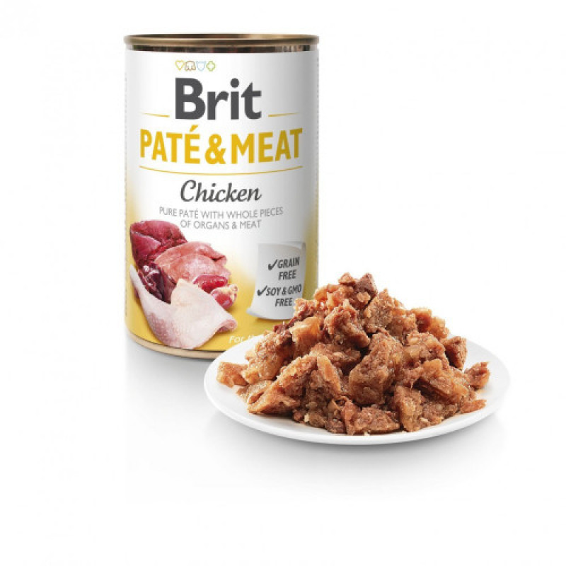 Корм вологий Brit Care Pate and Meat для дорослих собак з куркою 400 г