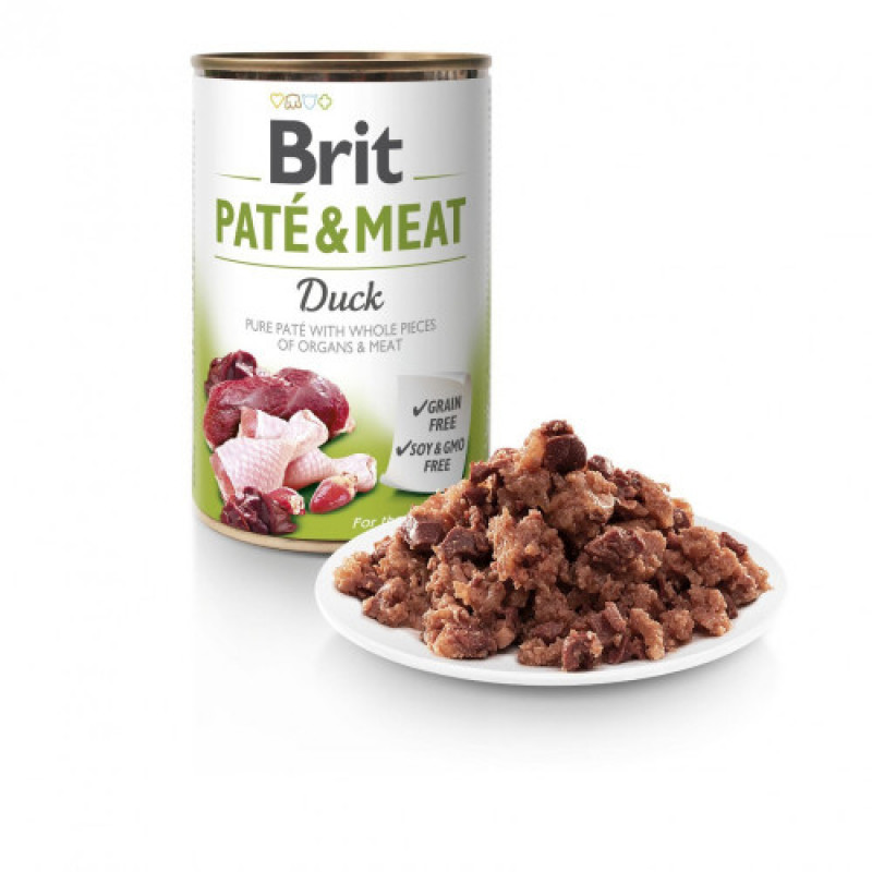 Корм вологий Brit Care Pate and Meat для дорослих собак з качкою 400 г