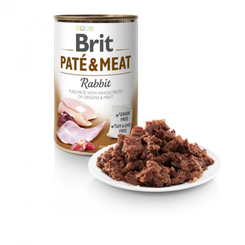 Корм вологий Brit Care Pate and Meat для дорослих собак з кроликом 400 г