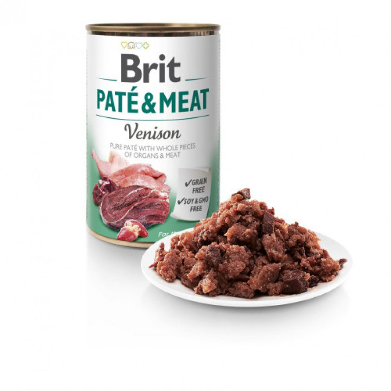Корм вологий Brit Care Pate and Meat для дорослих собак з олениною 400 г