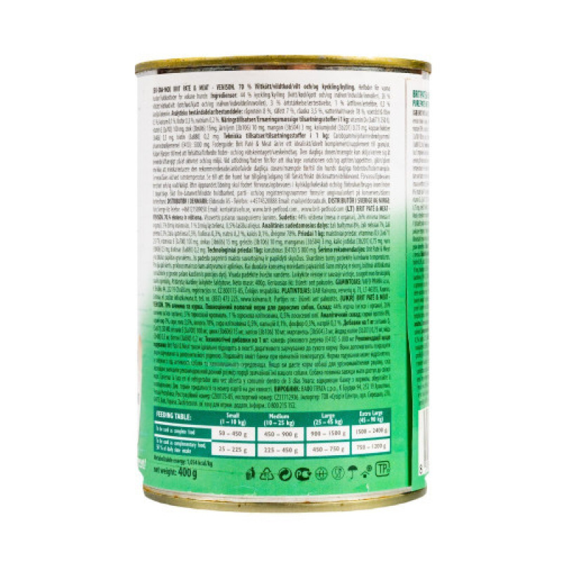 Корм вологий Brit Care Pate and Meat для дорослих собак з олениною 400 г